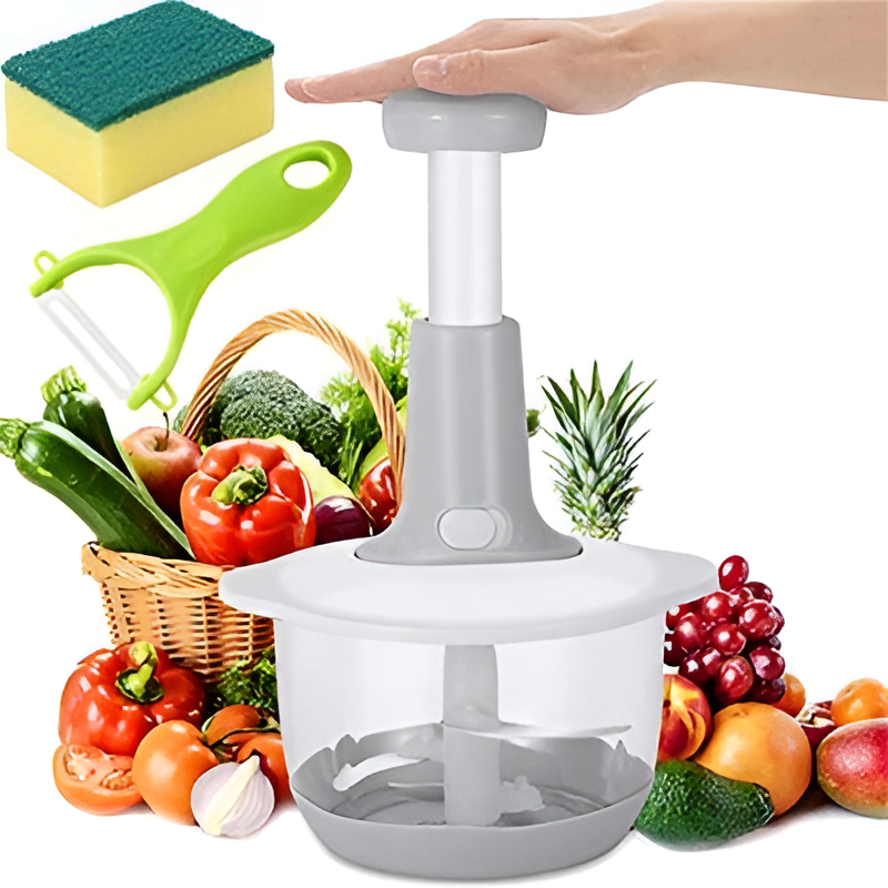 Manual Vegetable Chopper – 1500mL | 3 Stainless Steel Blades