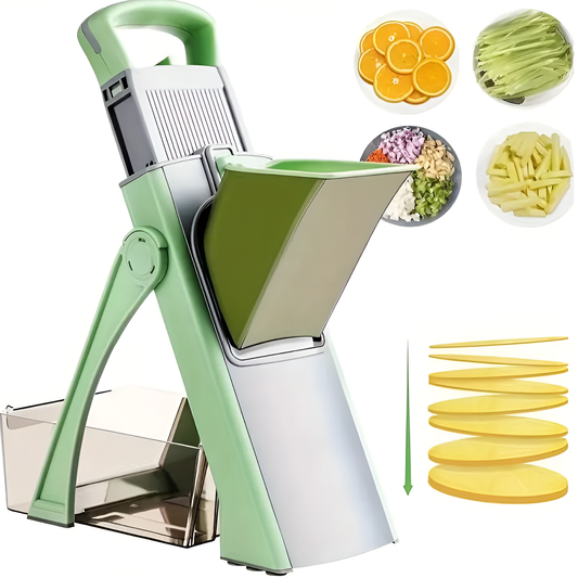 5-in-1 Vegetable Slicer & Peeler – Adjustable, Foldable & Multi-Purpose Kitchen Tool